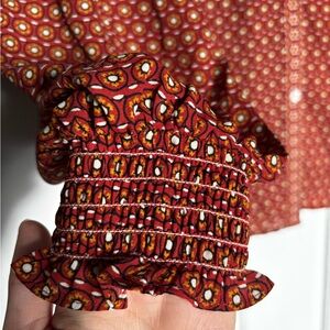 Max Studio Burnt Orange Patterned Blouse